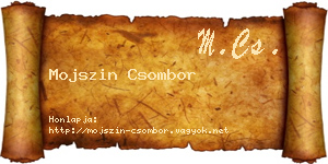 Mojszin Csombor névjegykártya